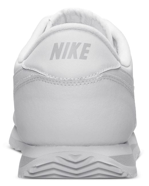 Nike White Men's Cortez Basic Leather Casual Sneakers From Finish Line for men