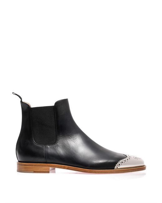 Christian Louboutin Jesse Metal Toe Leather Chelsea Boots in Black for ...