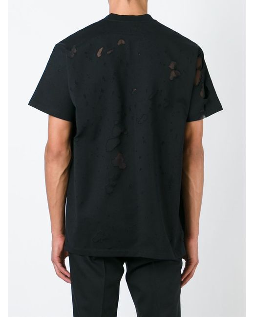 Givenchy Black Distressed Effect T-shirt for men