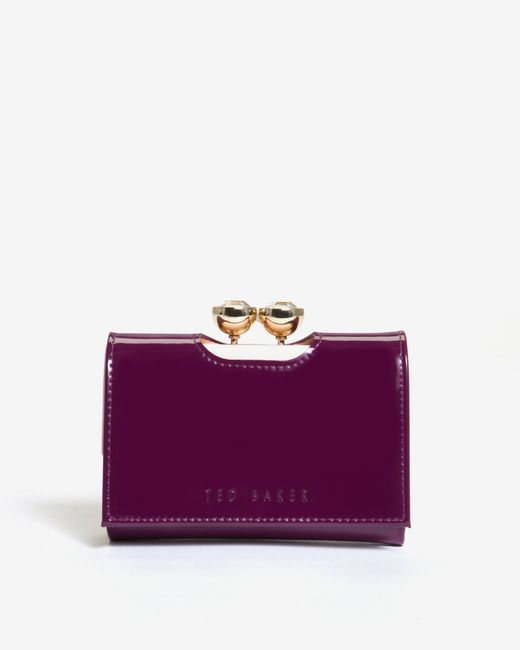 Ted Baker Purple Leather Crystal Bobble Small Purse