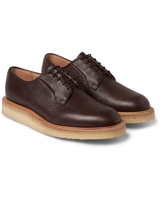 Mark McNairy New Amsterdam Brown Crepe-Sole Leather Derby Shoes for men