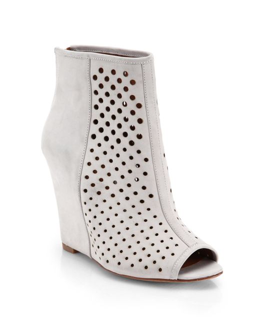 Rebecca Minkoff Suede Peep-Toe Wedge 
