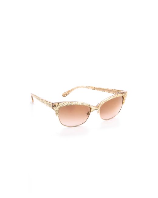 kate spade new york Metallic Shira Sunglasses - Gold Glitter/Brown Shaded Gold