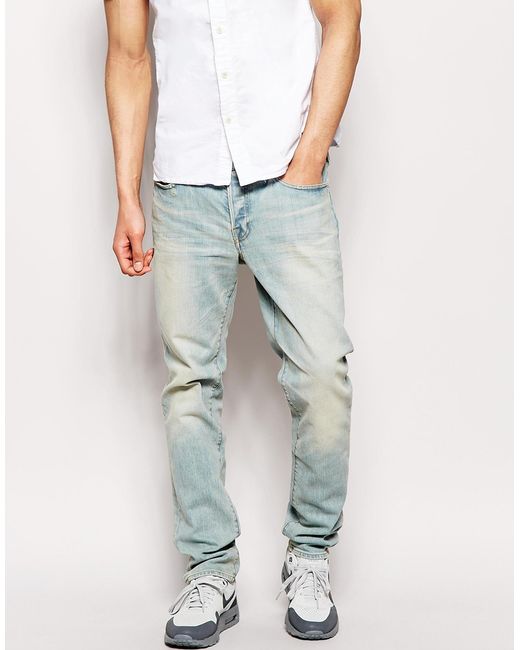 Evisu Blue Jeans 2023 Skinny Fit Japanese Bleach Wash Denim for men