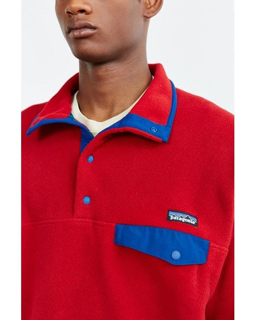 Patagonia Synchilla Snap t Fleece Pullover Jacket in Red Lyst