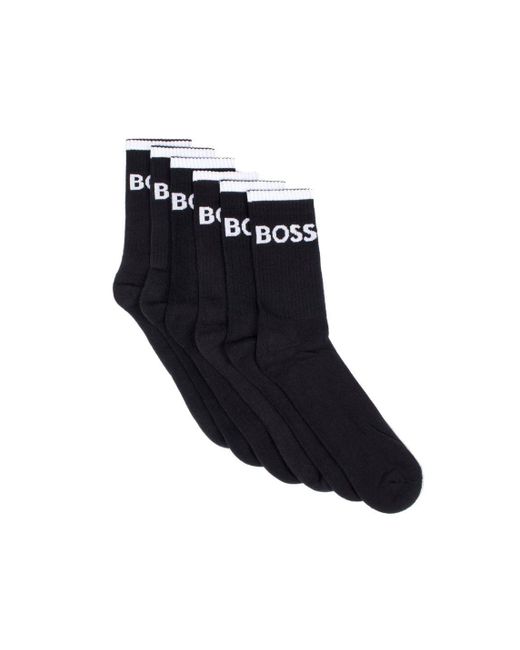 BOSS by Hugo Boss Black 6 Pack Stripe Sock for men