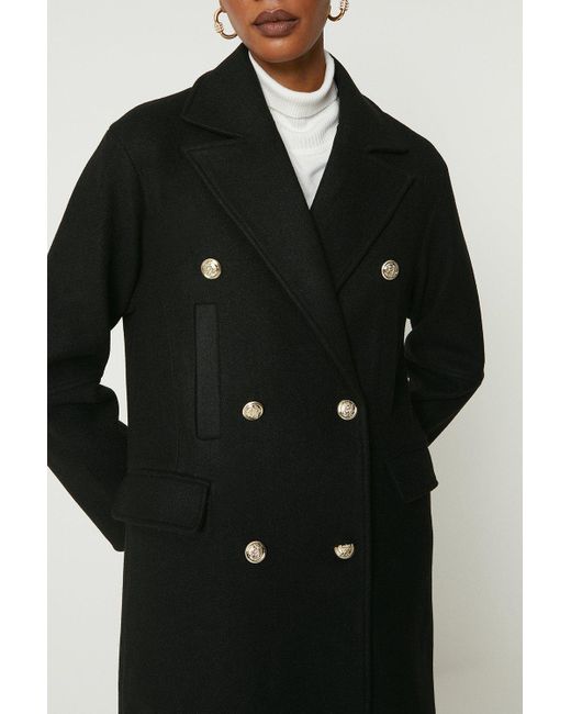 PRINCIPLES Blue Longline Double Breasted Patch Pocket Coat