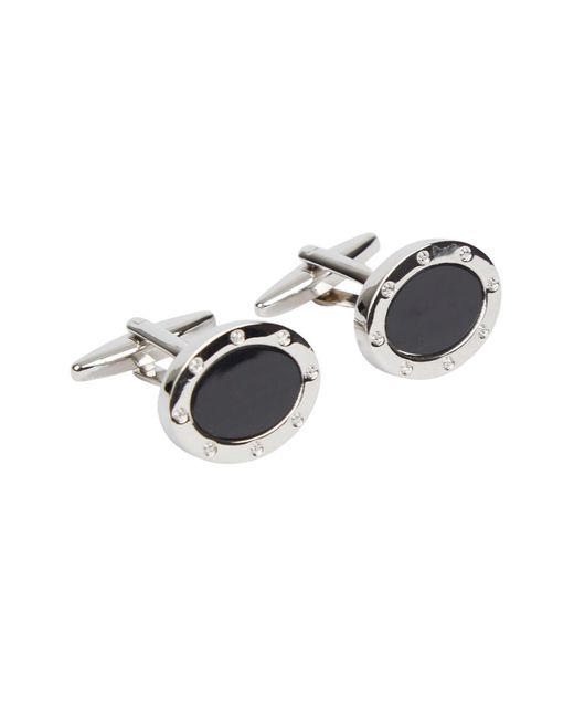 Jeff Banks Square Silver With Black Onyx Cufflinks for men