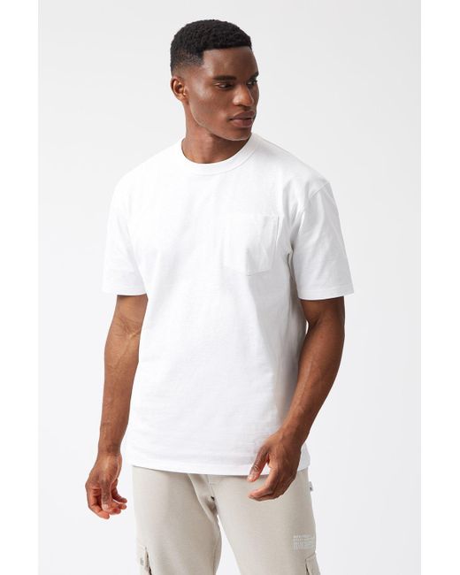 Burton White Hevy Weight Oversized T-shirt for men