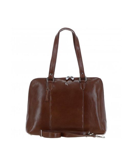 Ashwood Leather Brown 'riviera Chic' Real Leather Bag