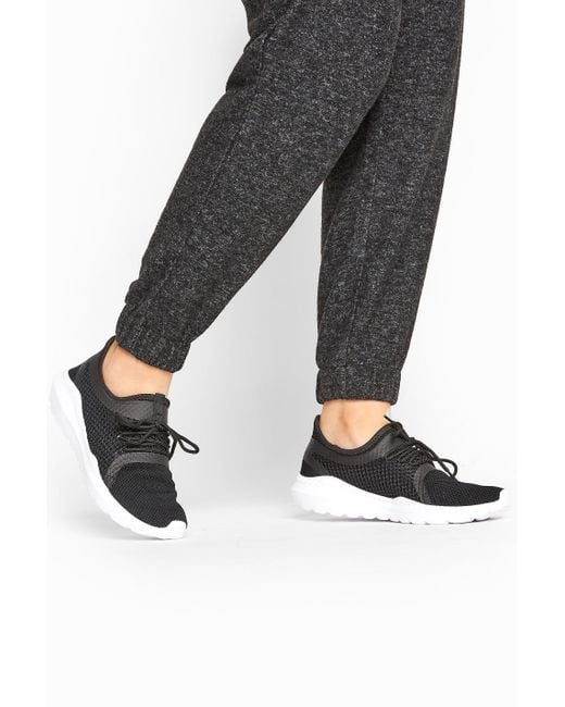 Yours Black Knitted Mesh Trainers