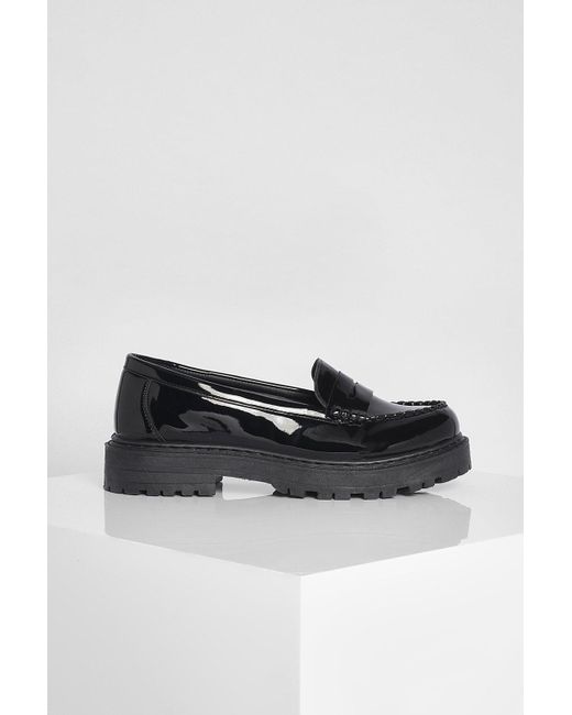 Boohoo Blue Wide Fit Chunky Loafers