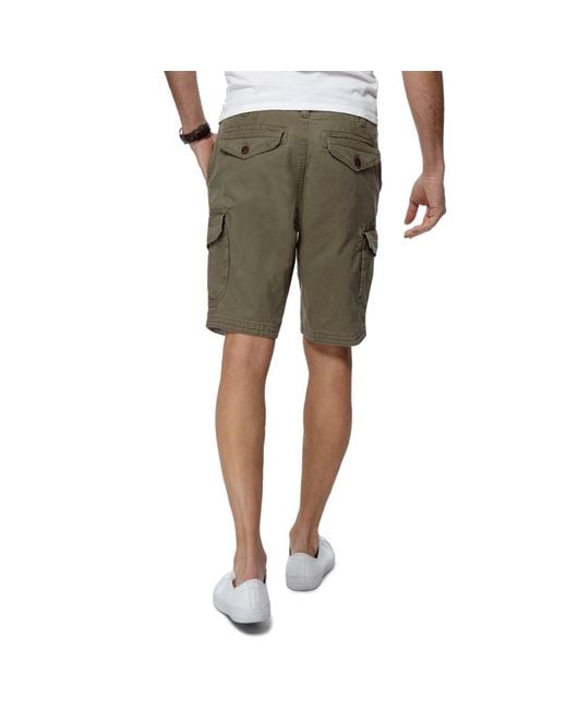 Mantaray Green Khaki Cotton Cargo Shorts for men