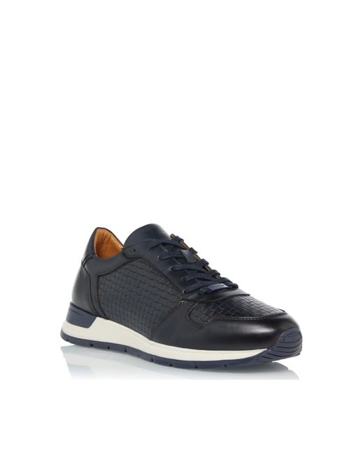 Dune Blue 'torin' Leather Trainers for men