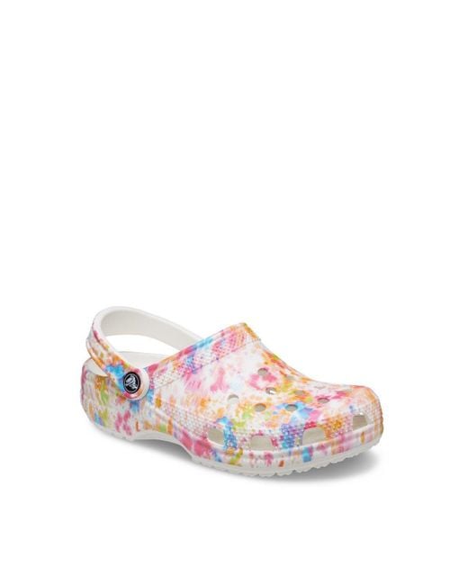 CROCSTM Pink 'classic Tie-dye Graphic' Slip-on Shoes