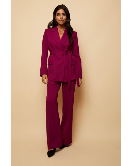 Wallis Pink Belted Suit Blazer
