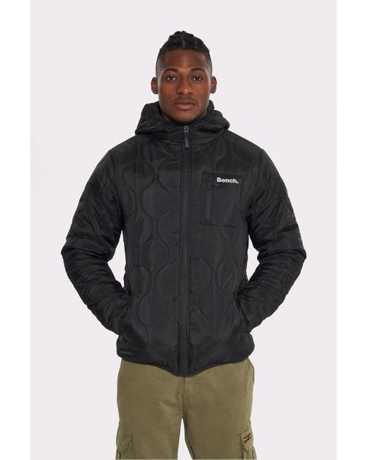Bench Black 'scall' Quilted Puffer Jacket for men