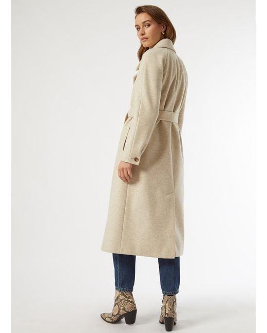 Dorothy Perkins Natural Ivory Double Breasted Wrap Maxi Coat