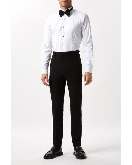 Burton Skinny Fit Black Tuxedo Suit Trousers for men