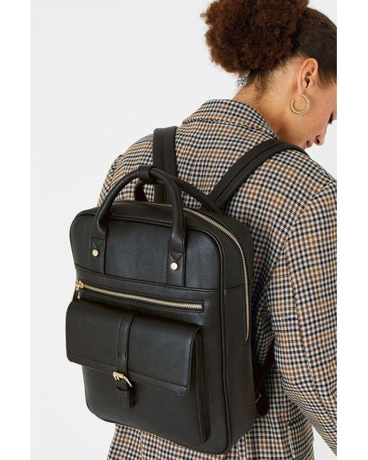 Accessorize Black Large Handle Backpack