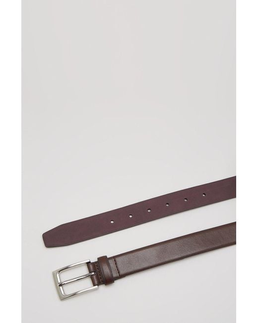 Burton Gray Brown Feathered Edge Belt With Purple Lining for men