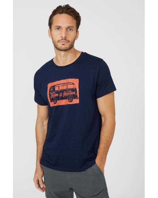 Mantaray Blue Form & Function Printed Tee for men