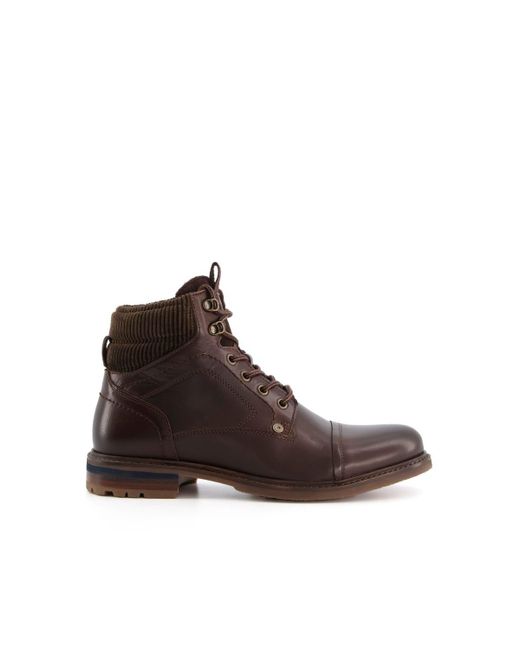 Dune Brown 'candor' Leather Smart Boots for men