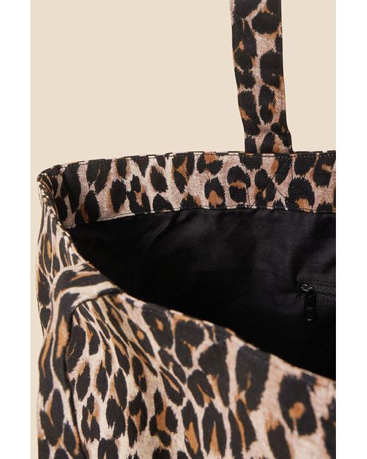 Accessorize Black Leopard Canvas Shopper Bags