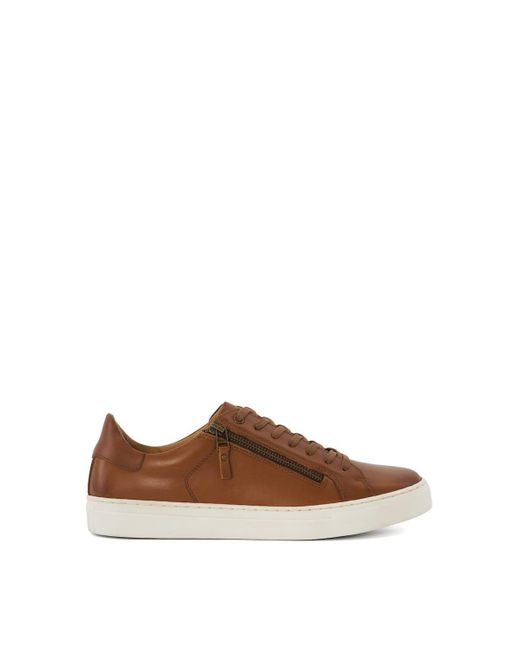 Dune Brown 'tott' Leather Trainers for men