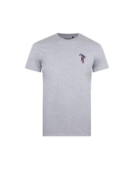 Marvel White Cap Charge Emb Cotton T-shirt for men