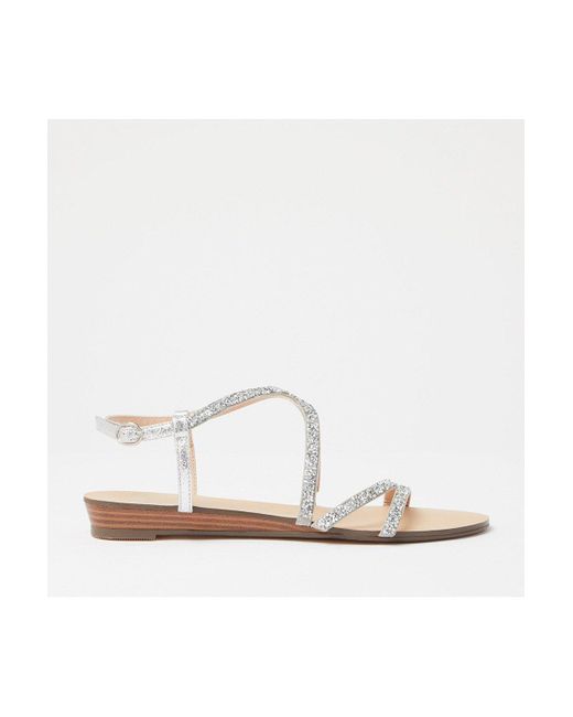 Faith White Embellished Jolliest Strappy Sandals
