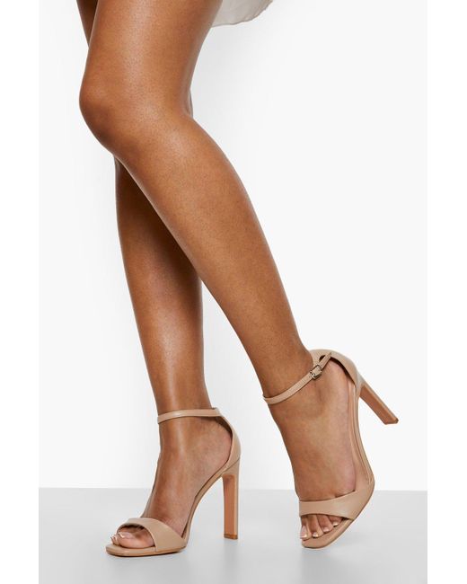 Boohoo Brown Wide Fit Flat Heel 2 Part Barely There