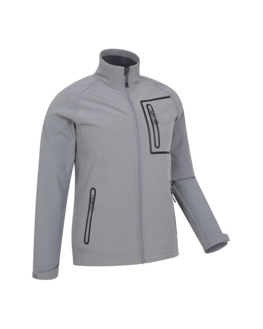 Mountain Warehouse Gray Colossus Rain Jacket Softshell Water Resistant Warm Coat for men
