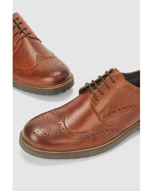 DEBENHAMS Brown Red Tape Rydal Leather Chunky Sole Brogue for men