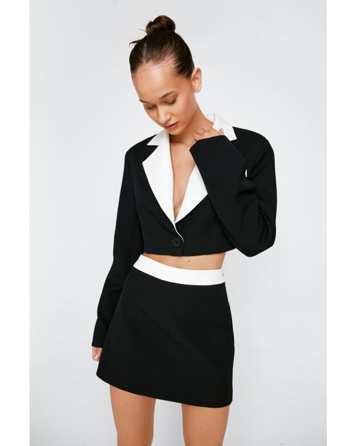 Nasty Gal Black Premium Contrast Detail Micro Skirt