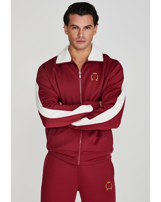 Siksilk Red Crest Track Top for men