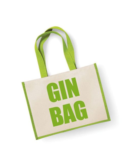 60 SECOND MAKEOVER Large Jute Bag Gin Bag Green Bag New Mum