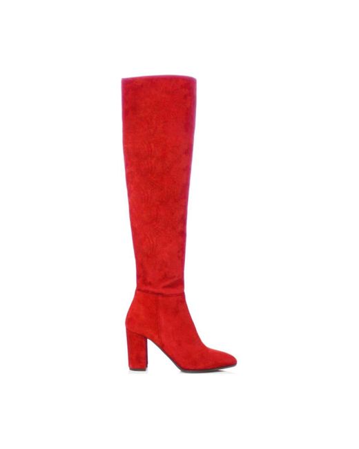 Dune Red 'selsie' Suede Knee High Boots