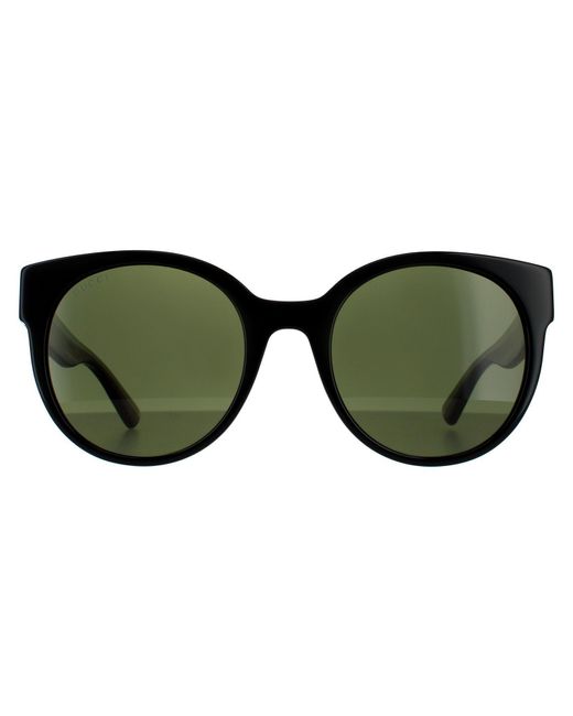 Gucci Cat Eye Black With Green And Red Glitter Green Sunglasses