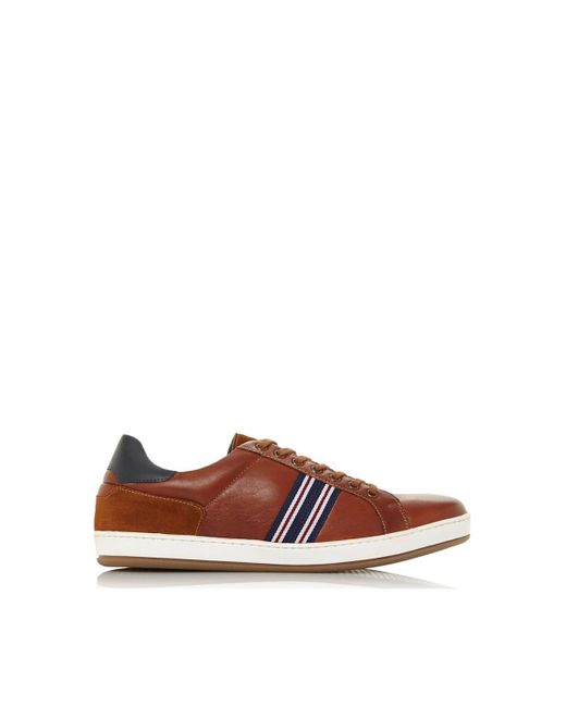 Dune Brown 'tommy' Leather Trainers for men