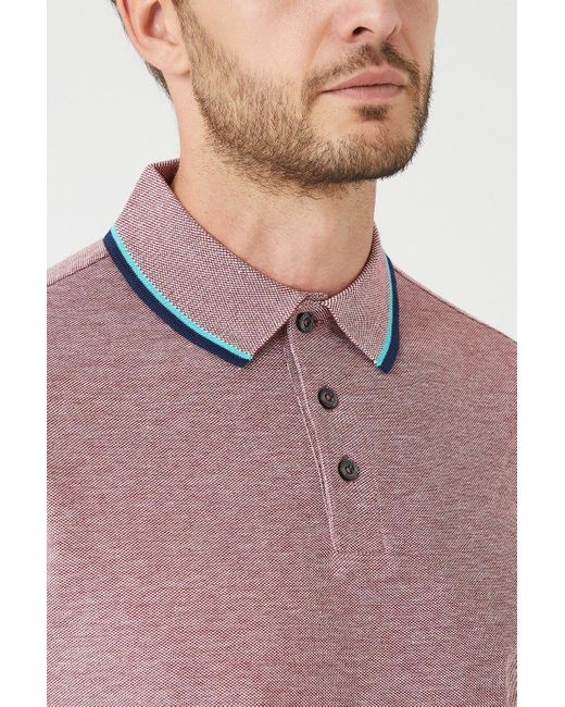 MAINE Red Birdseye Tipped Polo for men