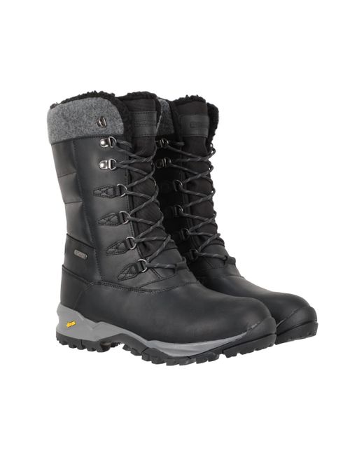 Mountain Warehouse Black Vostock Extreme Vibram Snow Boots Water Resistant Shoes for men