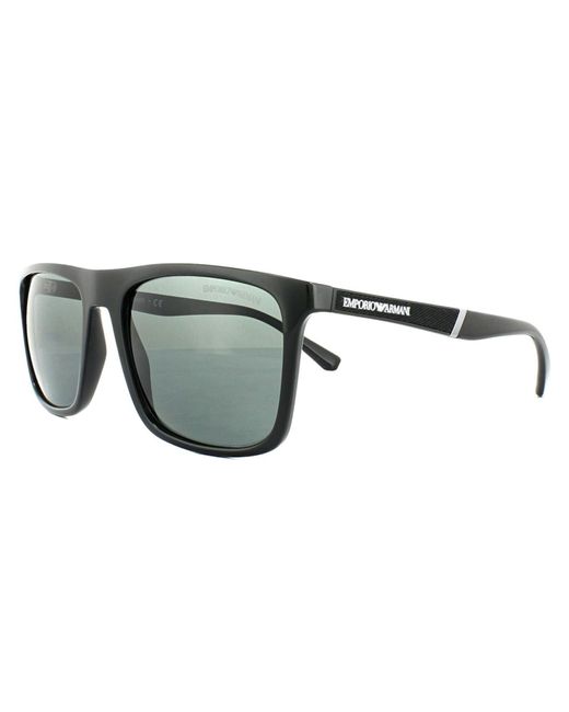 Emporio Armani Gray Rectangle Black Grey Sunglasses for men