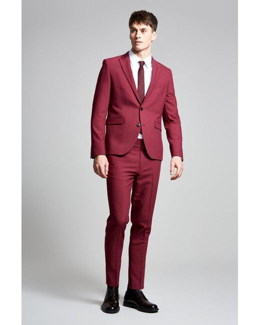 Burton Red Skinny Fit Burgundy Bi-stretch Jacket for men