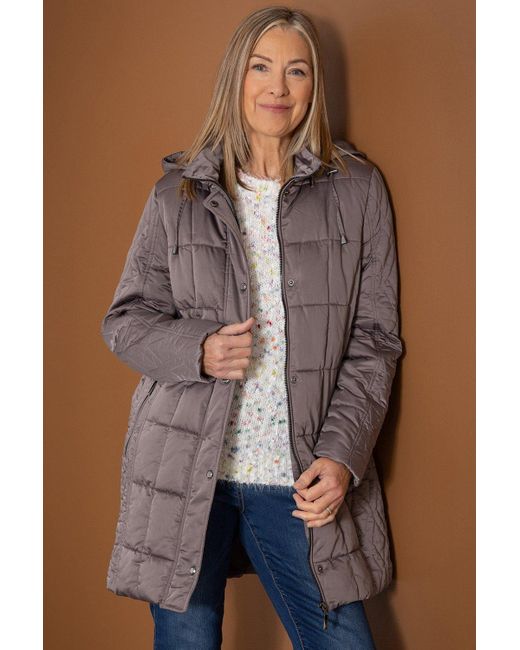 Anna Rose Blue Hooded Quilted Coat