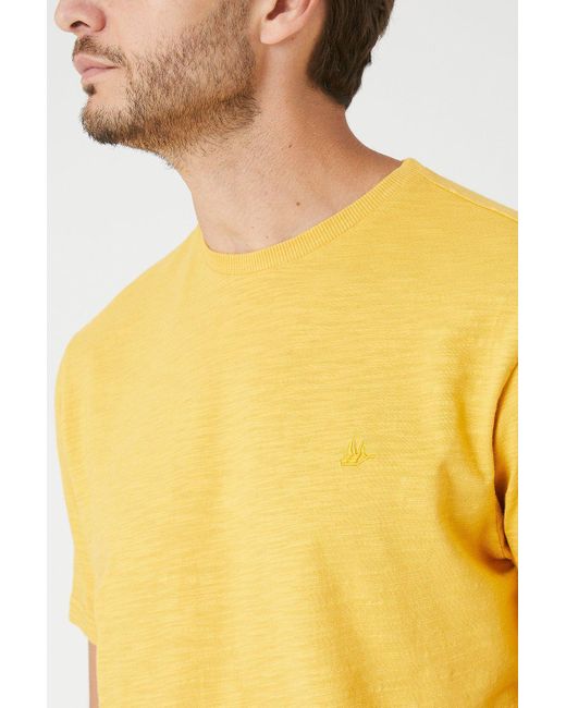Mantaray Yellow Slub Crew Neck T-shirt for men