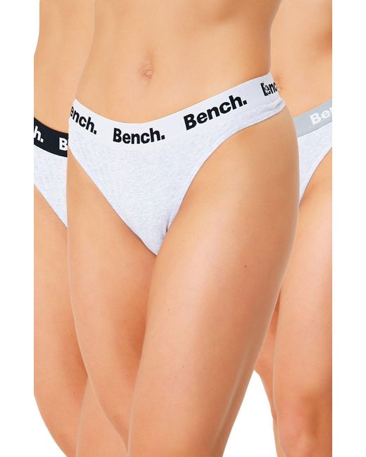 Bench Blue 3 Pack 'mary' Cotton Blend Thongs