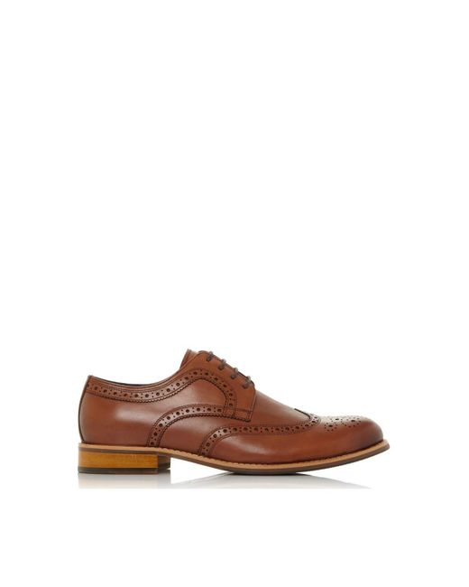 Dune Brown Wide Fit 'raidcliffe' Leather Brogues for men