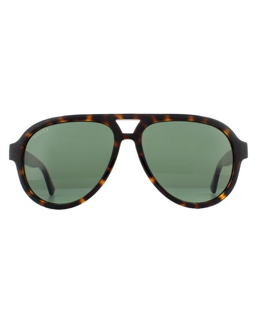 Gucci Aviator Dark Havana Green Sunglasses