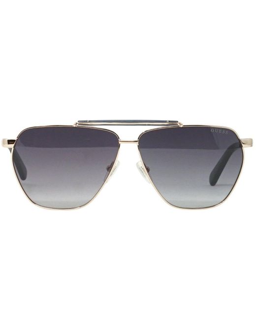 Guess Gray Gu00053 32b Gold Sunglasses for men